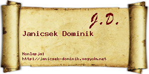 Janicsek Dominik névjegykártya